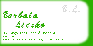 borbala licsko business card