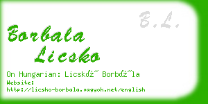 borbala licsko business card